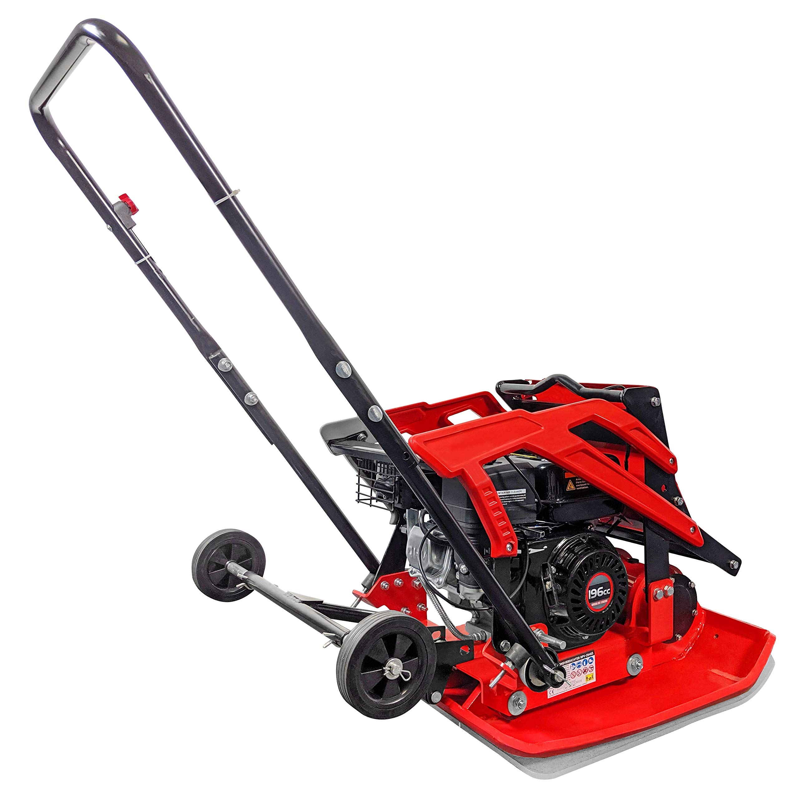 Plaque vibrante RPV-29465 Compacteur de sol 6,5 CV Profondeur de compactage 35 cm Poids 111 kg incl. tapis en caoutchouc et train de roulement