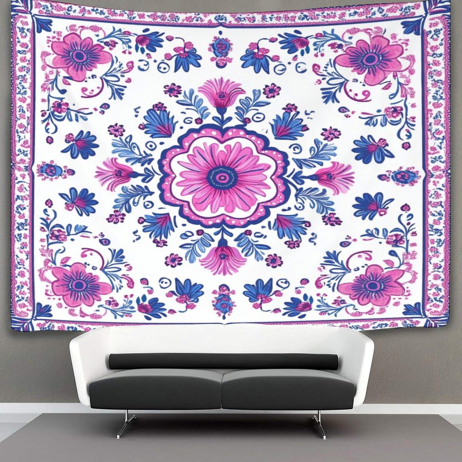 kaiyun Square Pattern Tapestry Folk Art Style Tapestry for Bedroom Wall Hanging Home Decor HD Printing for Living Room, Bedroom & Dorm 130cmx150cm