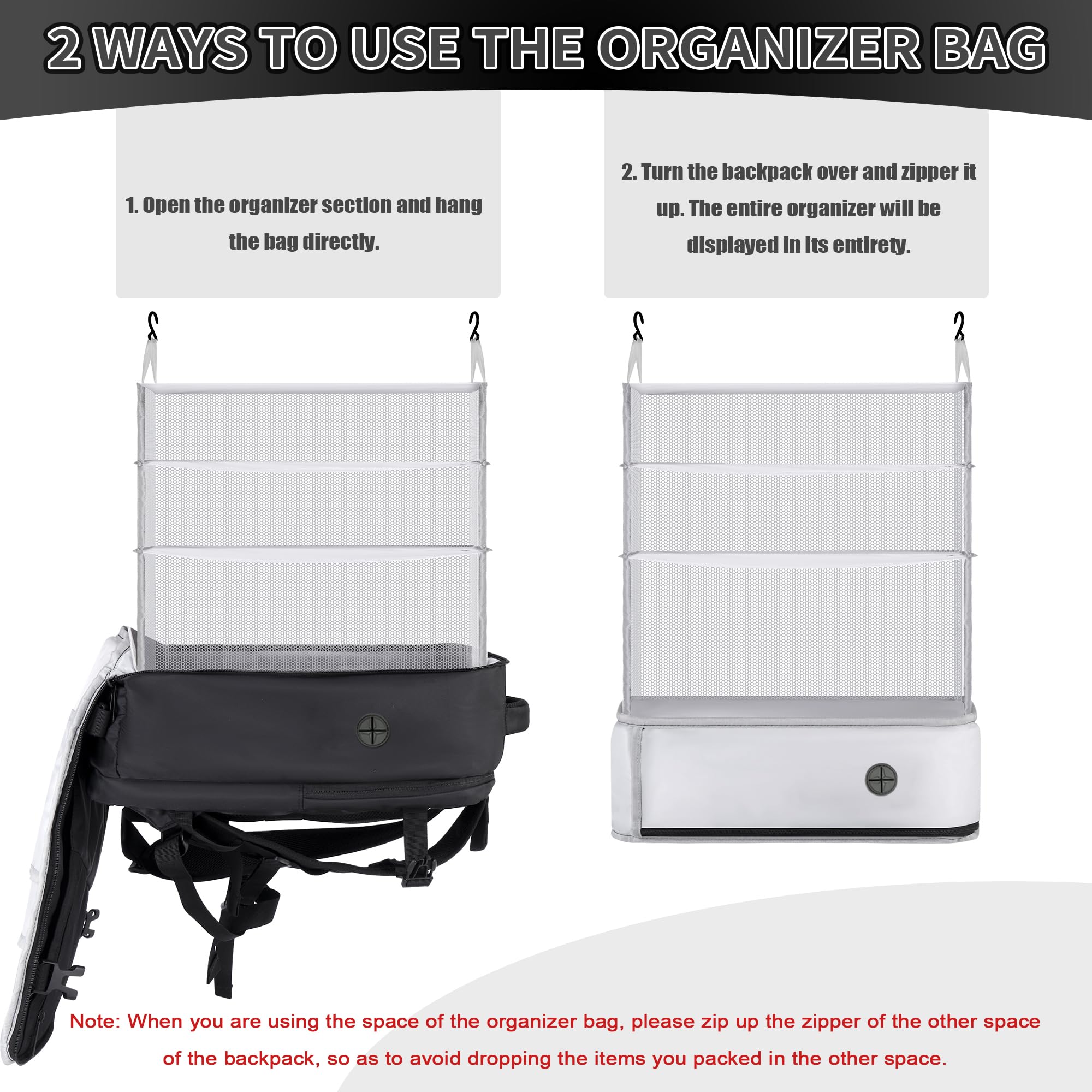 VOESLD Zaino da Viaggio per Ryanair 40x20x25, Organizer Zaino da Viaggio Aereo Bagaglio a Mano da Appendere Borse da Cabina Zaino Porta PC Nero Impermeabile, 20L