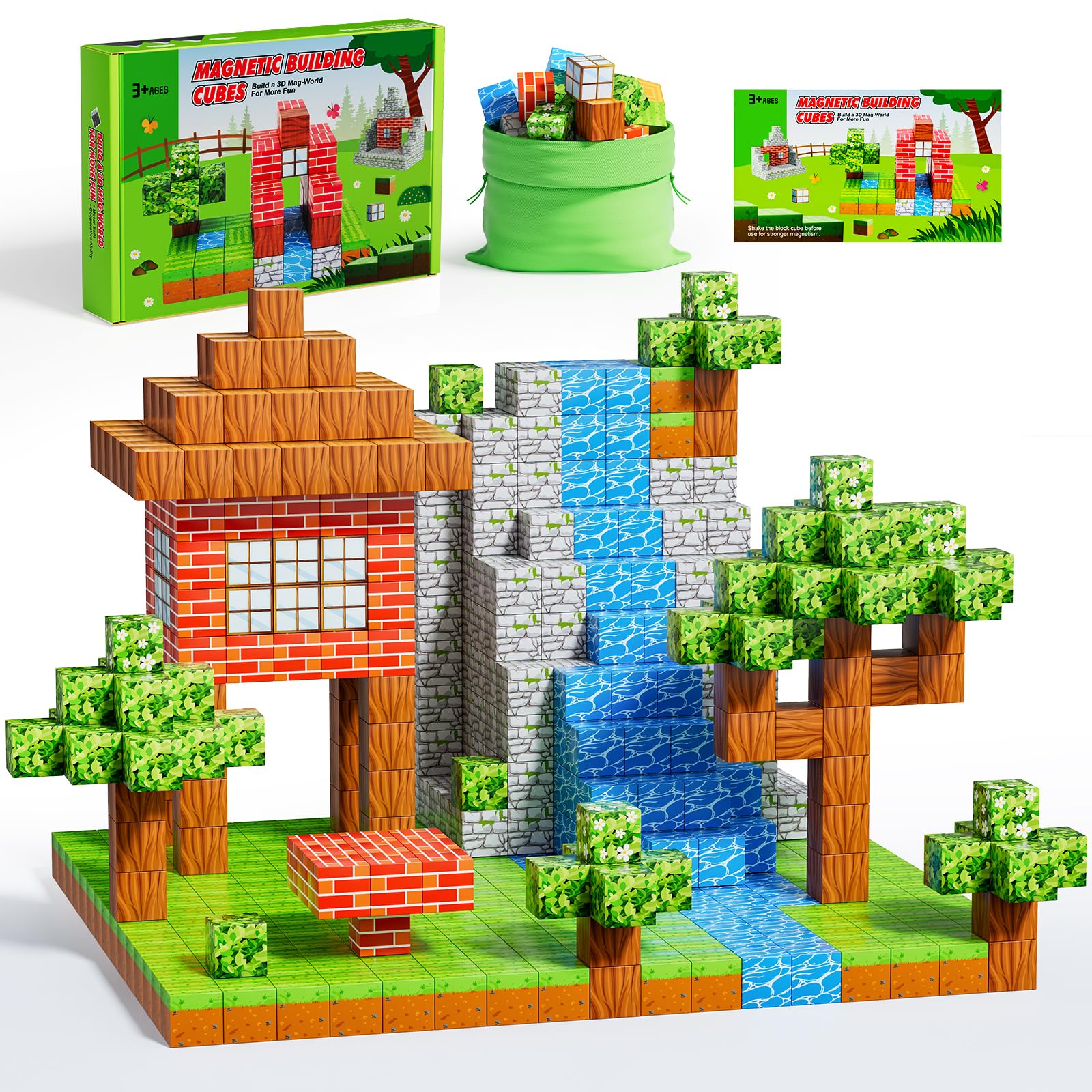 Magnetic Blocks - Magnetic Building Blocks for Kids 48PCS, Build Magnet World Set for Boys & Girls Age 3-12, STEM Montessori Sensory Toys for Toddlers Gifts for 3+ Years Old