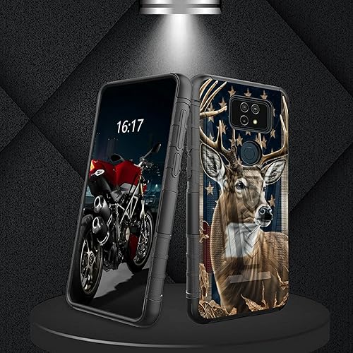 Miniatura 177 de AT&T Calypso 2 (U319AA) Funda con protector de pantalla de vidrio templado resistente con función atril integrado para debut de críquet, ciervo