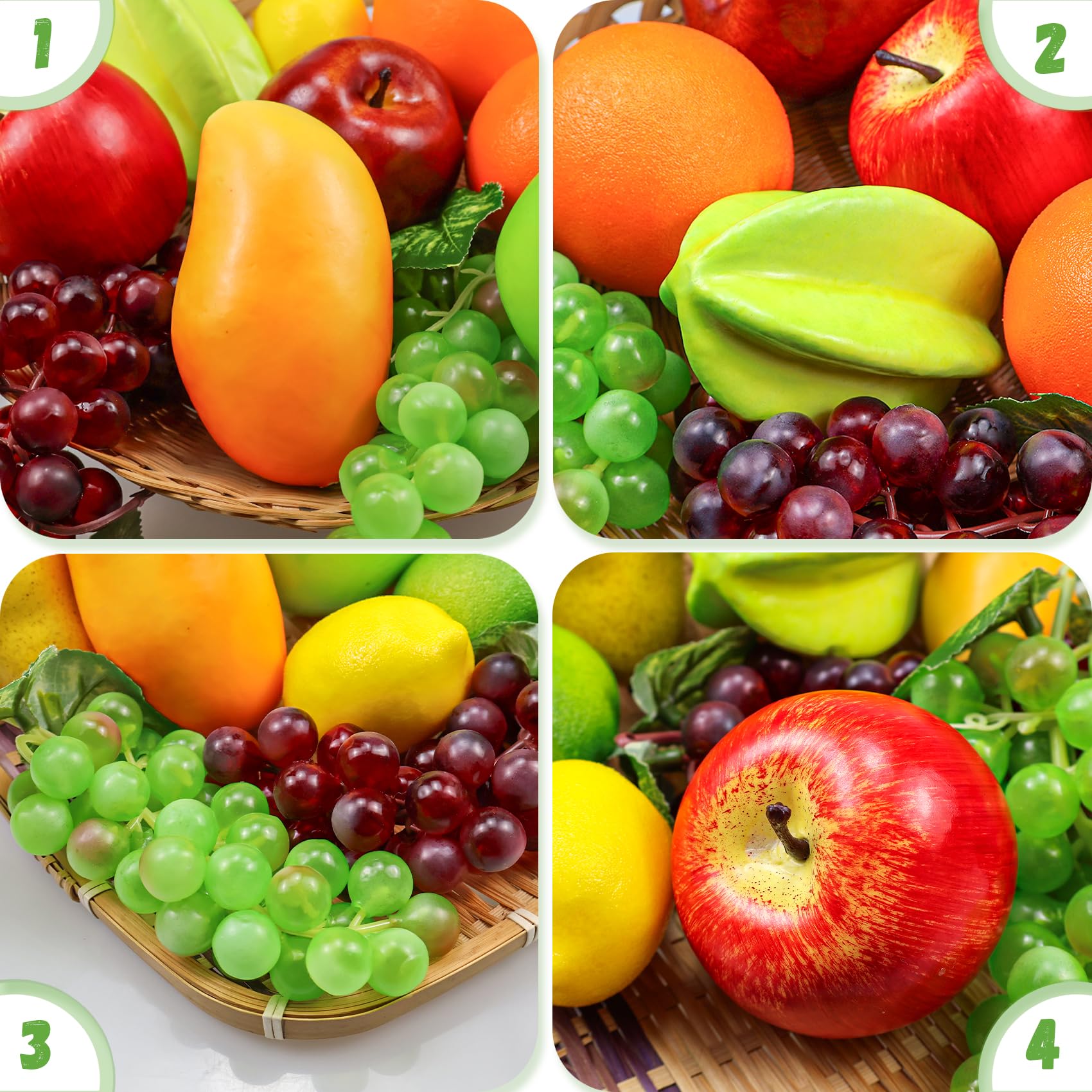 13 Piezas Juego De Frutas Artificiales, Mezcla De Frutas Falsas Para Decoración Del Hogar, Juego De Frutas De Simulación Para Decoración De Fiestas Navideñas, Modelo De Fruta Falsa Para De Fotos