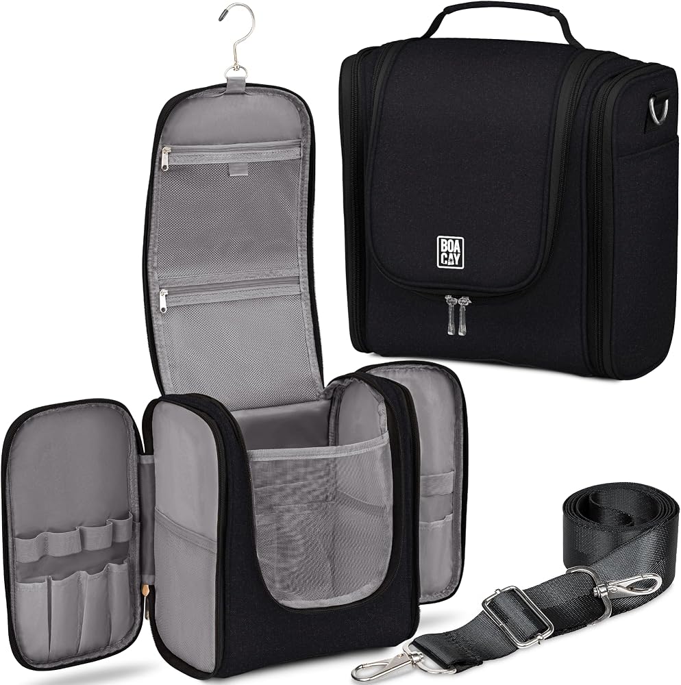 BOACAY Extra Large Hanging Travel Toiletry Bag for Women and Men, Makeup Bag