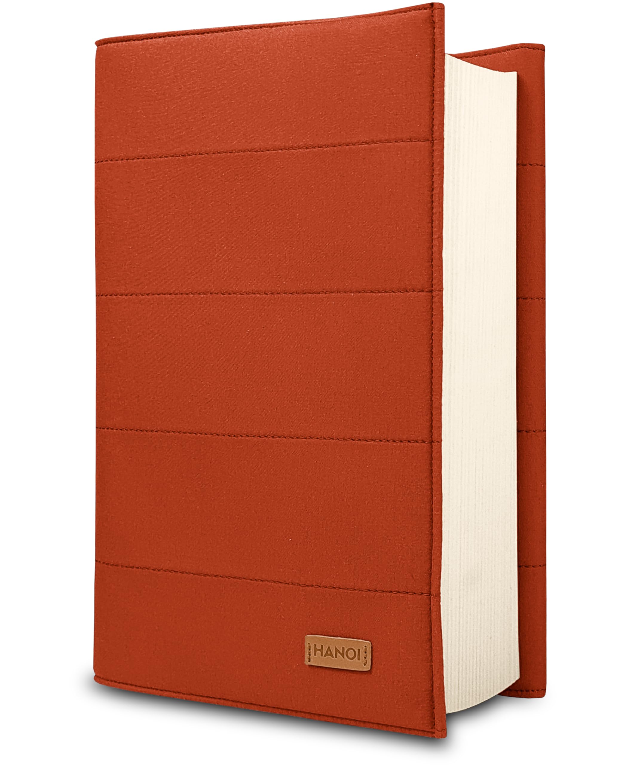 HANOI Collection® Adjustable™ Padded Book Sleeve, Book Protector, Padded Book Cover for Hard Covers and paperbacks. (Orange, Small)