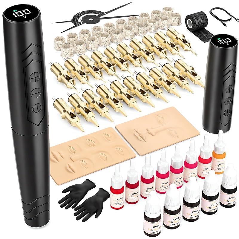 Kit de Caneta para Tatuagem PMU Sem Fio KVM, Preta