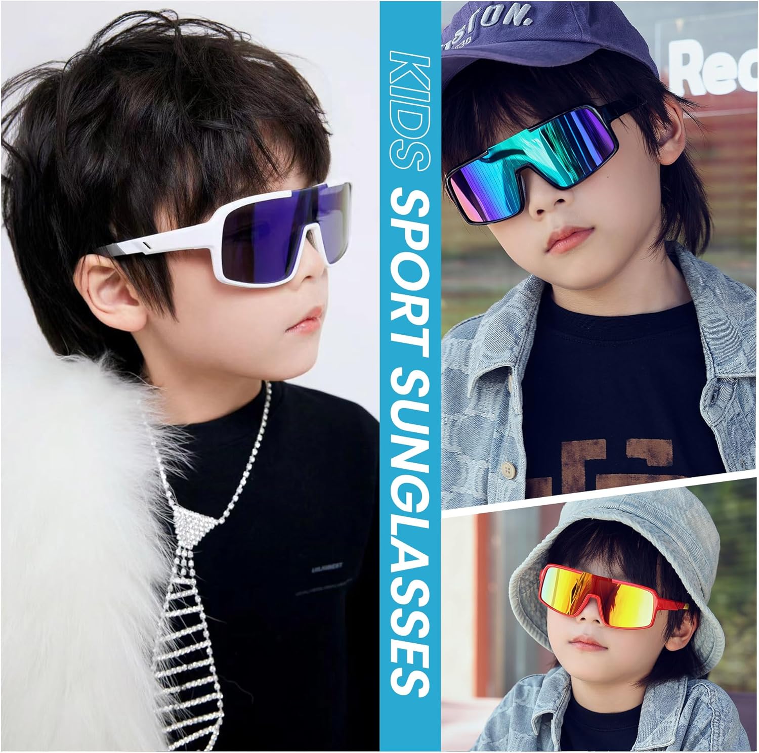 Cyxus Kids Sports Sunglasses Polarized UV400 Protection Youth Baseball Sunglasses for Boys Girls Cycling Softball