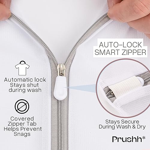 Miniatura 7 de 3 bolsas espaciosas de malla duradera (16 x 20 pulgadas) que protegen los delicados, malla fina para lavado y secado uniformes, cremallera