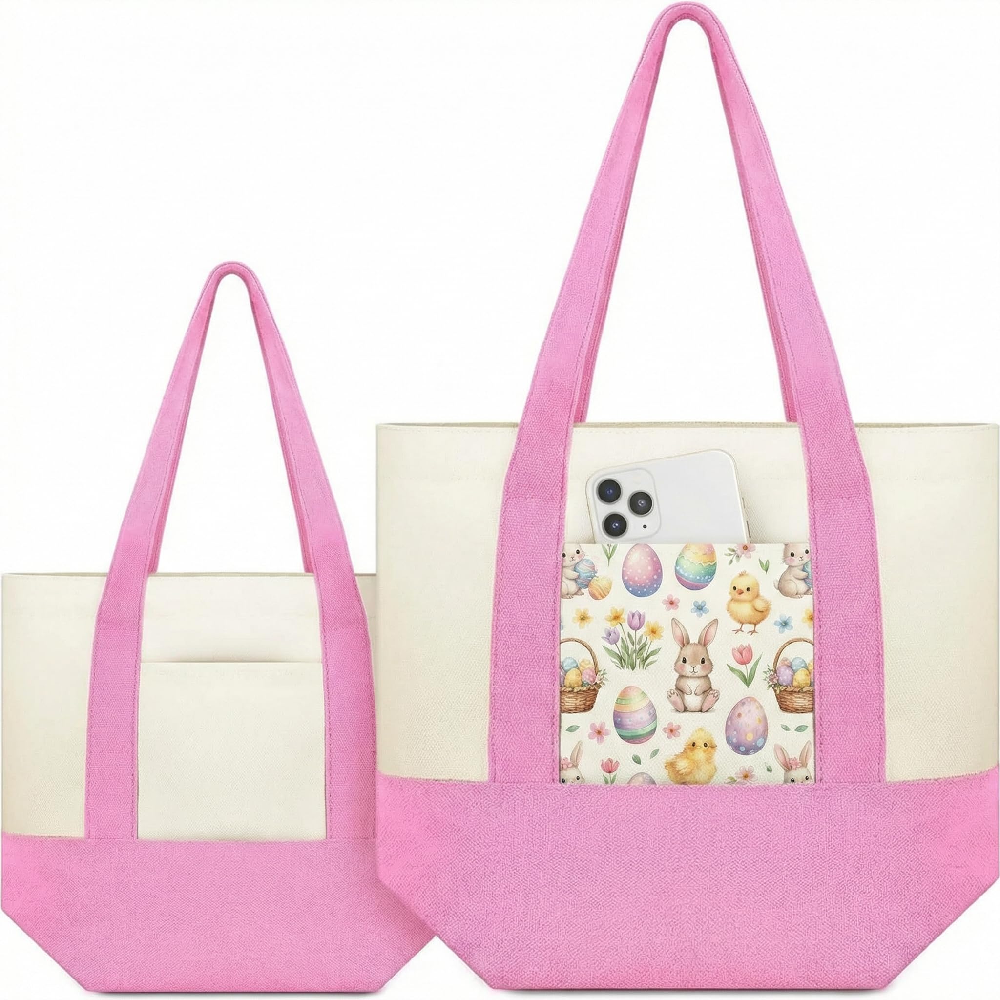 Amylove Mini Canvas Tote Bag with Pockets Duty Canvas Sublimation Blank Small Bag Mini Reusable Tote for Crafts DIY