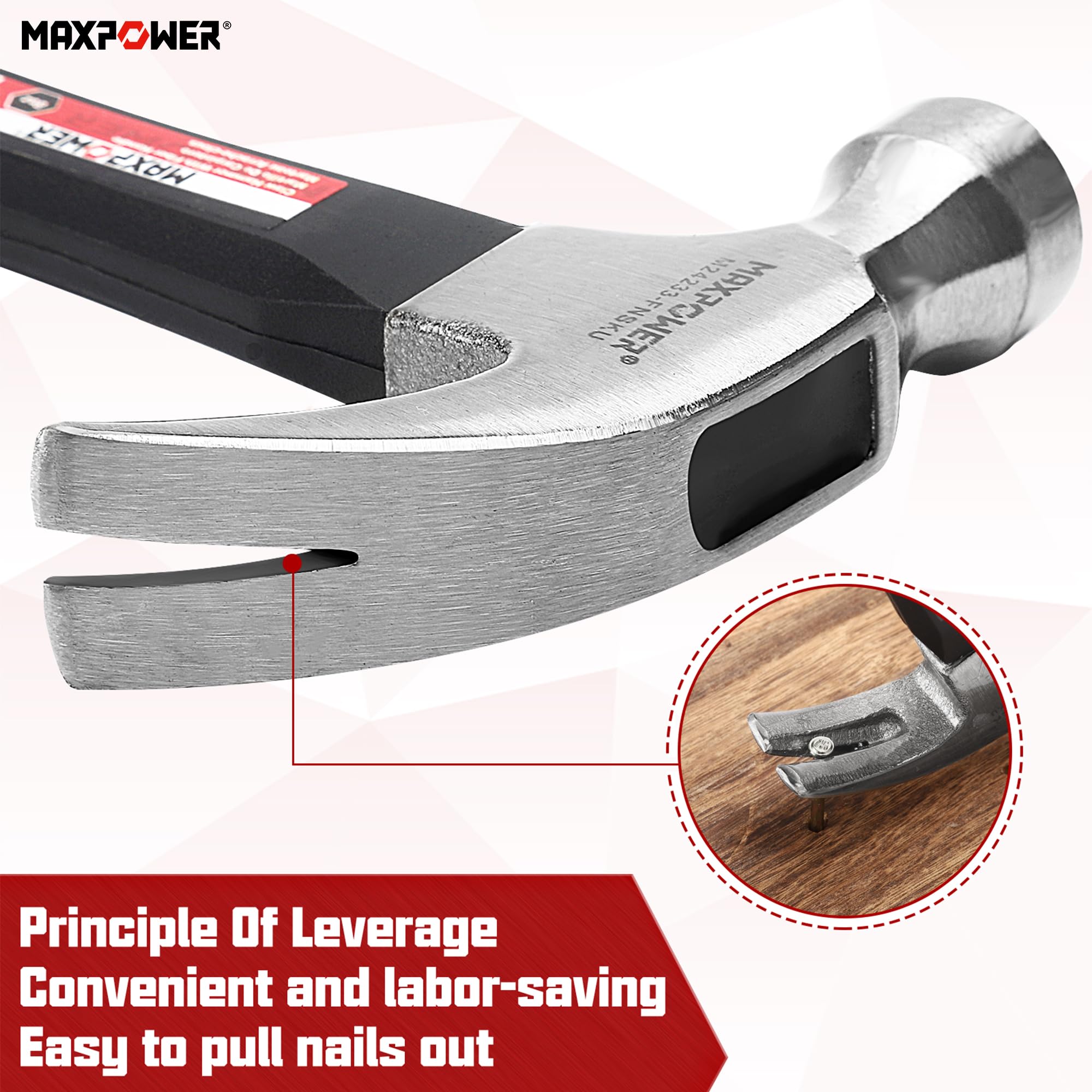 MAXPOWER Claw Hammer Set - 8oz & 20oz -4 MAXPOWER Claw Hammer Set - 8oz & 20oz -4