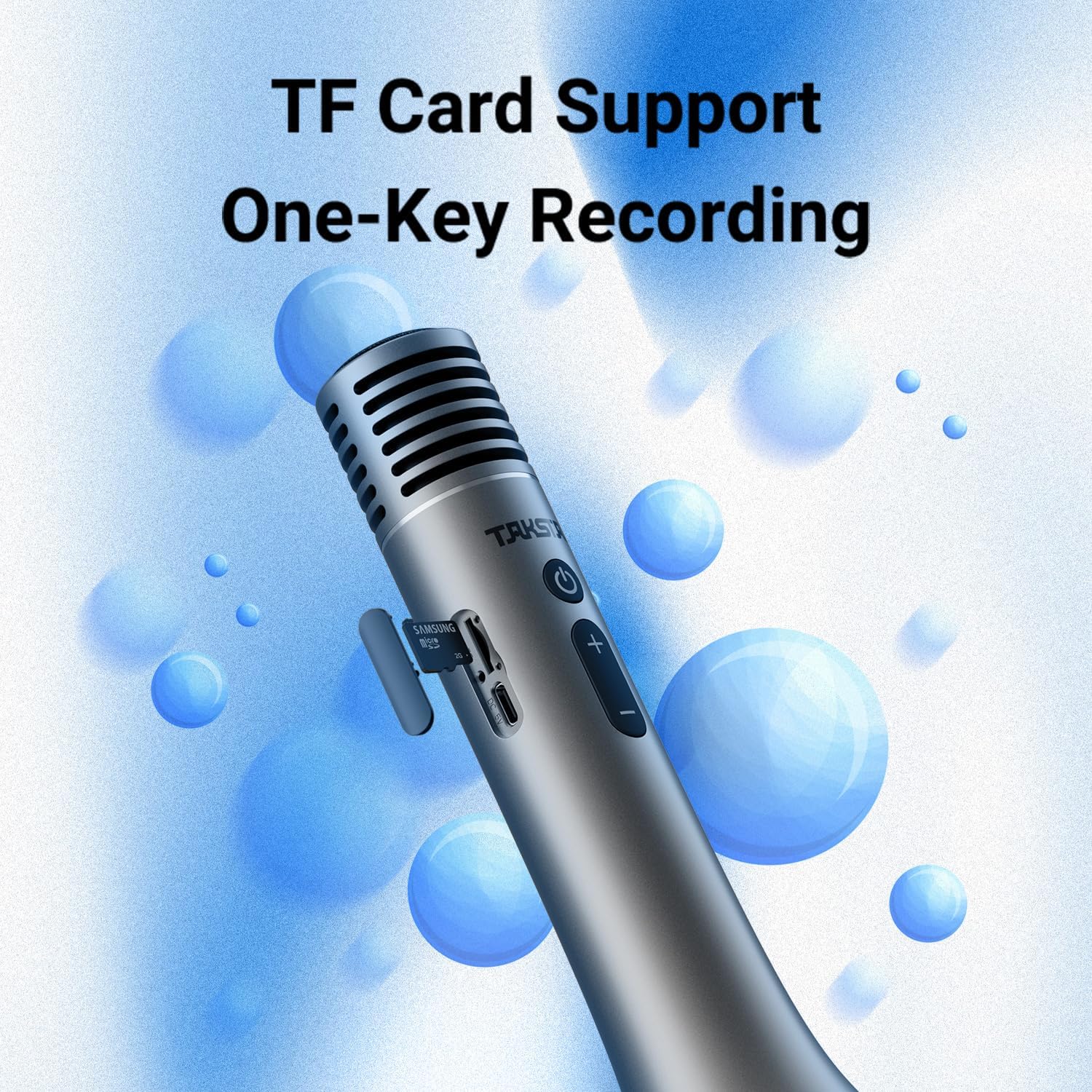 TAKSTAR 12W Bluetooth Microphone Karaoke Wireless Mic & Voice Amplifier Microphone with Speaker, 4 Sound Effects & TF Card, Portable Handheld Mic for Meeting Outdoors Speech Party Teaching(DA12) - Image 5