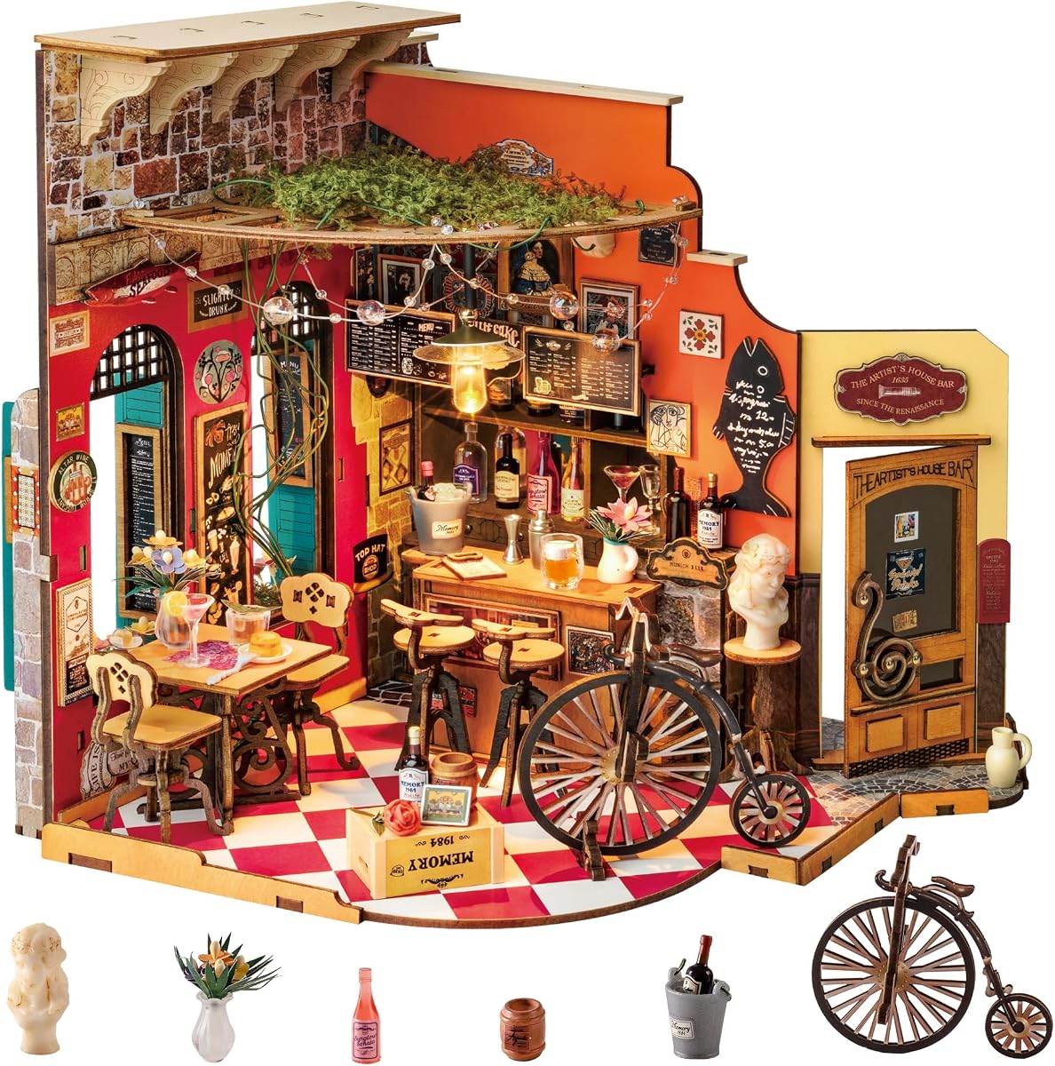 Rolife Bar DIY Miniature House Kit with LED Light