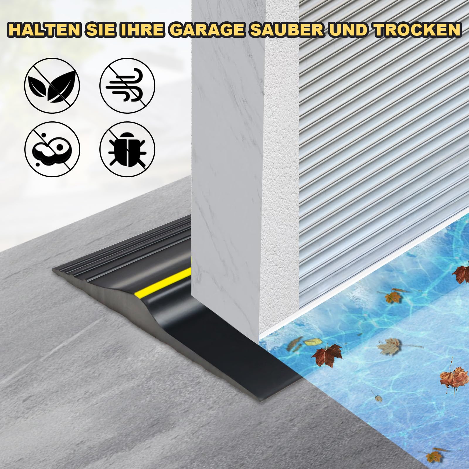 Joint d'étanchéité pour porte de garage 4M Caoutchouc Noir