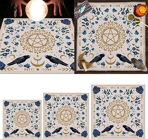 Miniatura 3 de Tapete de adivinaciones de péndulo de forma cuadrada, mantel de altar, tablero de juego, almohadilla de cartas, mantel de runa, mantel metafísico,