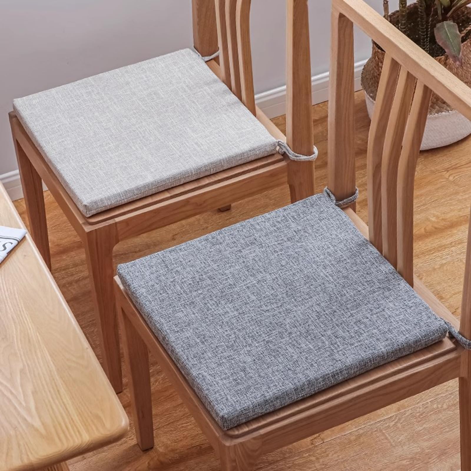 Cuscino di rialzo per poltrona 40X40X5cm 4 pezzi con cinghie di fissaggio, comodo memory foam spesso, cuscino per seduta lavabile con cerniera, tappetino per sedia per soggiorno, sala da pra
