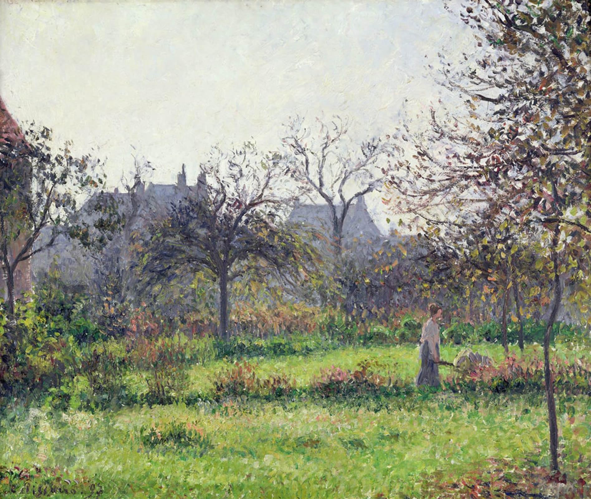 ARTXLXXBN Famous Painting Art Wall Decor Abstract Art Picture Morning Sun Autumn Eragny by Camille Jacob Pissarro Animal Pictures for Home Decor 60x90cm