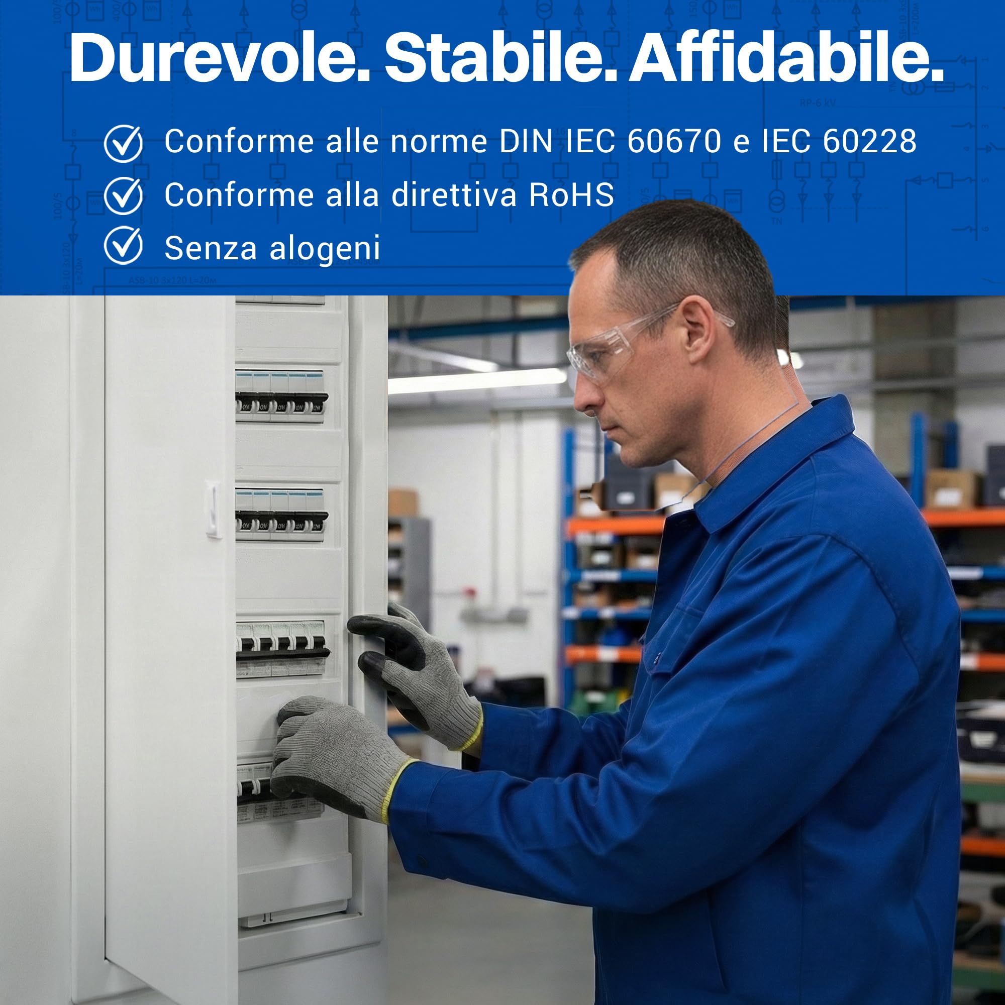 Intratec Quadro Elettrico da Incasso 5 File – Centralino di Distribuzione IP40 per 60 Moduli con Porta Metallica Bianca e Guida DIN per Impianti Elettrici Interni – 346 x 94 x 842mm