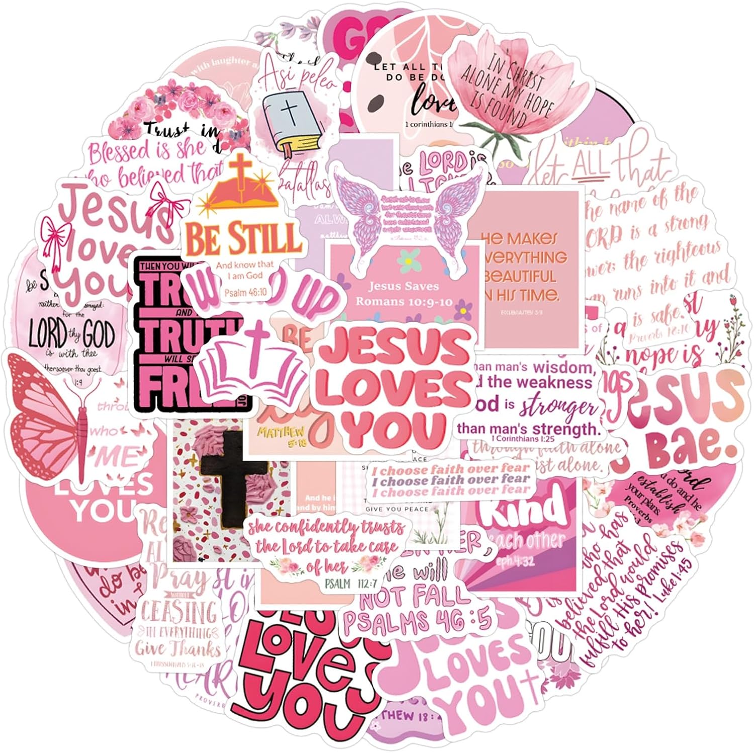 Pink God Sticker Amazon.com: 55PCS Pink Christian Stickers, Bible Verse Stickers for ...