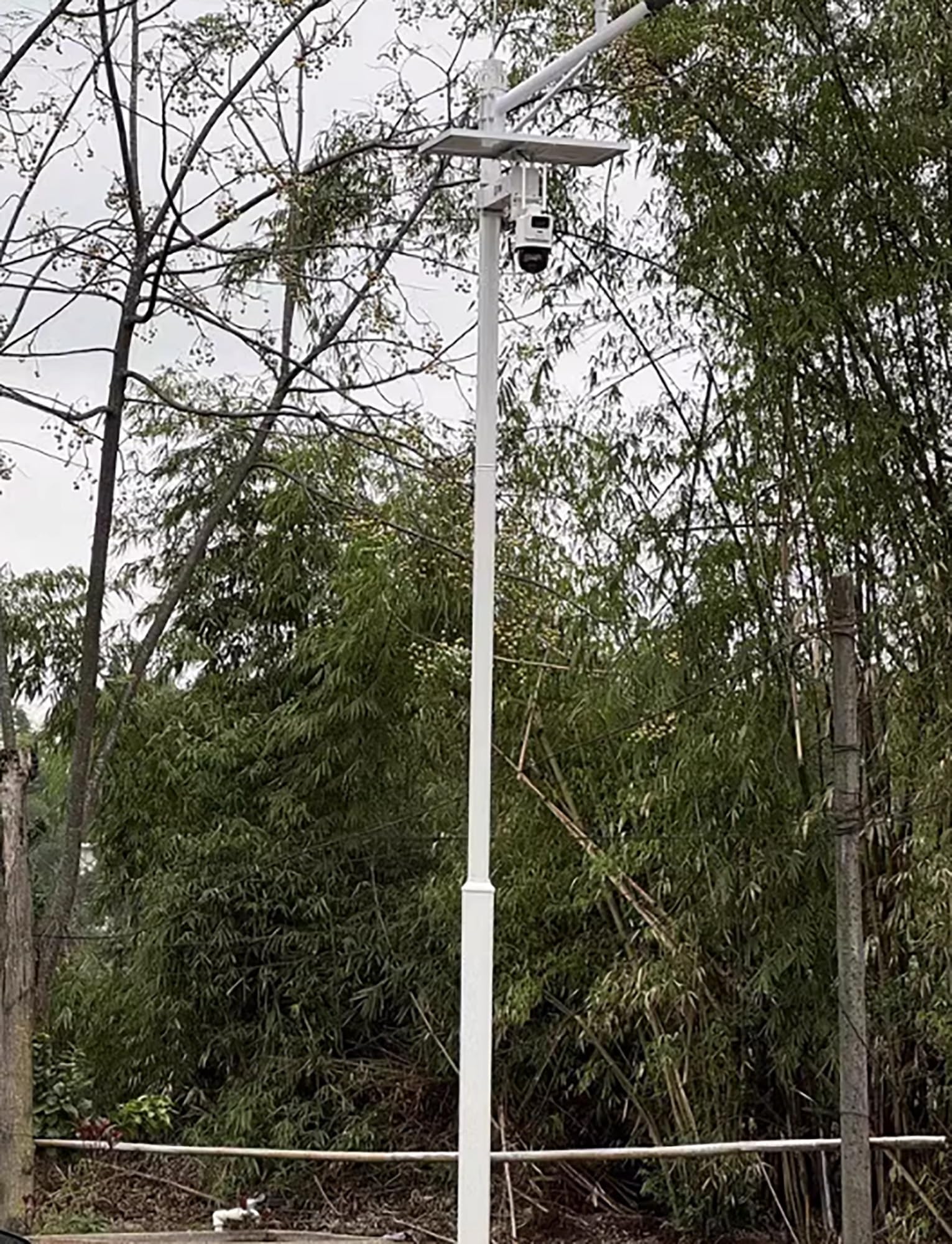 Außenkameramast – 2 Meter hohe Bodenhalterung, geeignet für Dome-Kameras und Camcorder, ideal für die Überwachung von Parkplätzen, Einfahrten und Gärten – Einzel-Dome-Kamera – 1 Meter