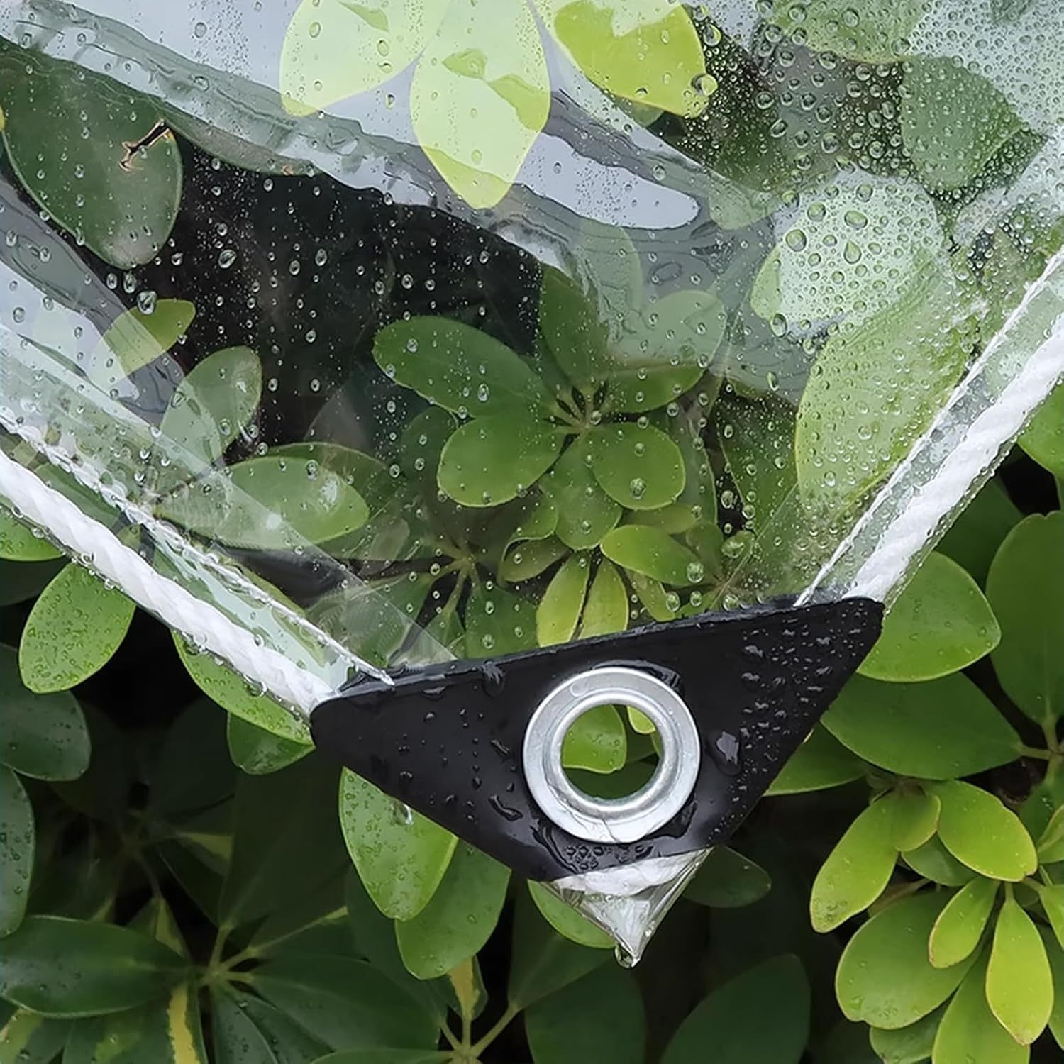 8'x13.1' Clear Tarp Waterproof with Metal Grommets, Thickened Tear-Resistant Transparent Vinyl Tarp, Waterproof Clear Tarps Heavy Duty for Greenhouse Patio Garden Porch Pavilion (2.4x4m—8x13.1ft)