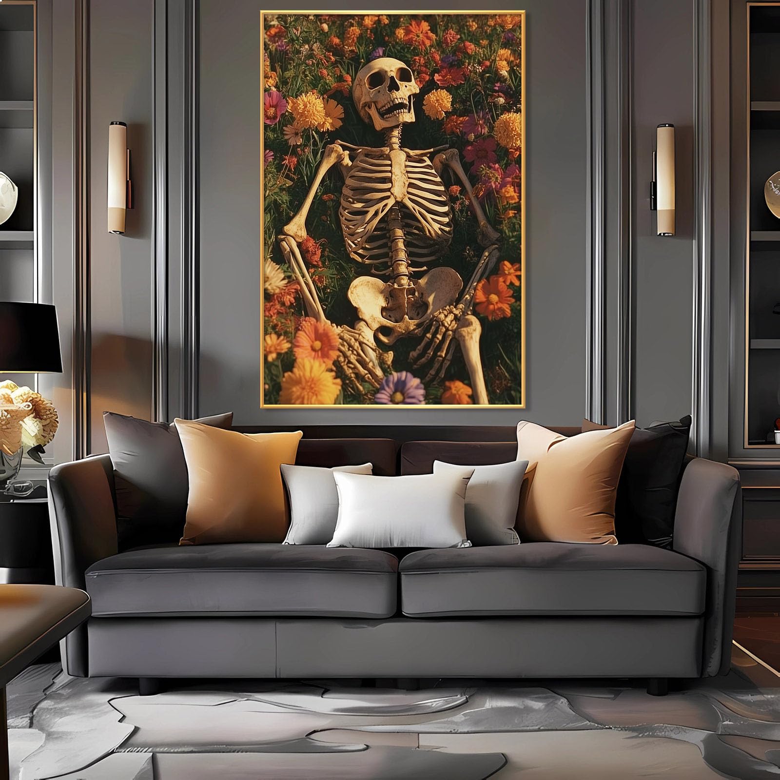 Amazon.com: Skull Canvas Wall Art, Skull Wall Decor, Skull Art