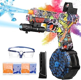 Electric Gel Ball Blaster Pistol JM-X2, Manual & Automatic Dual Mode Splatter Blaster with Drum, Orby Gun Splat Toy for Backyard Fun and Outdoor Games(Red)