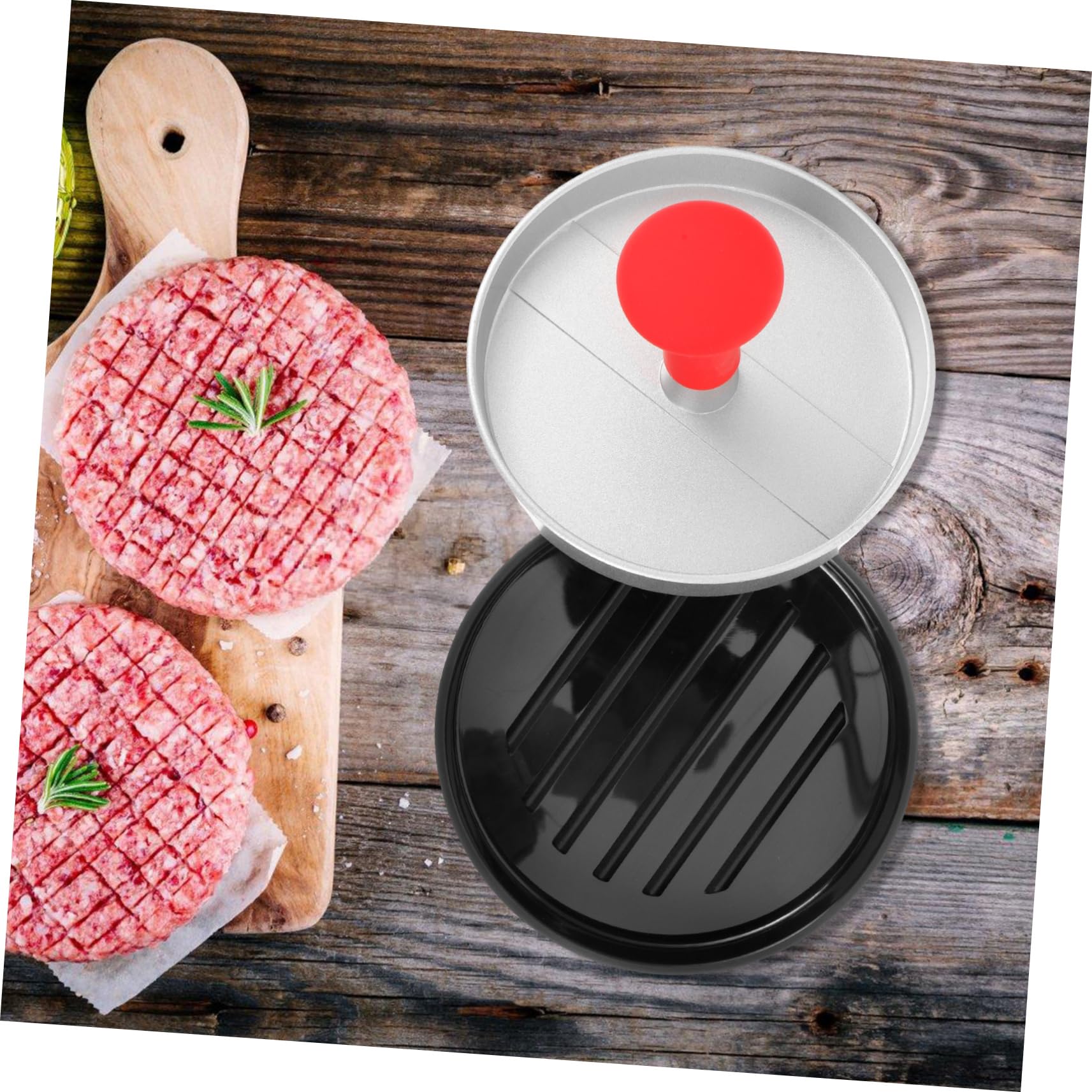 UPKOCH 4 Stück Fleischpresse drücken Burgerpresse pattypresse Burger Press Burgermacher Burgerform Fleischpattymaker Steak-Gewichtspresse Hamburger-Patty-Presse Rostfreier Stahl Silver