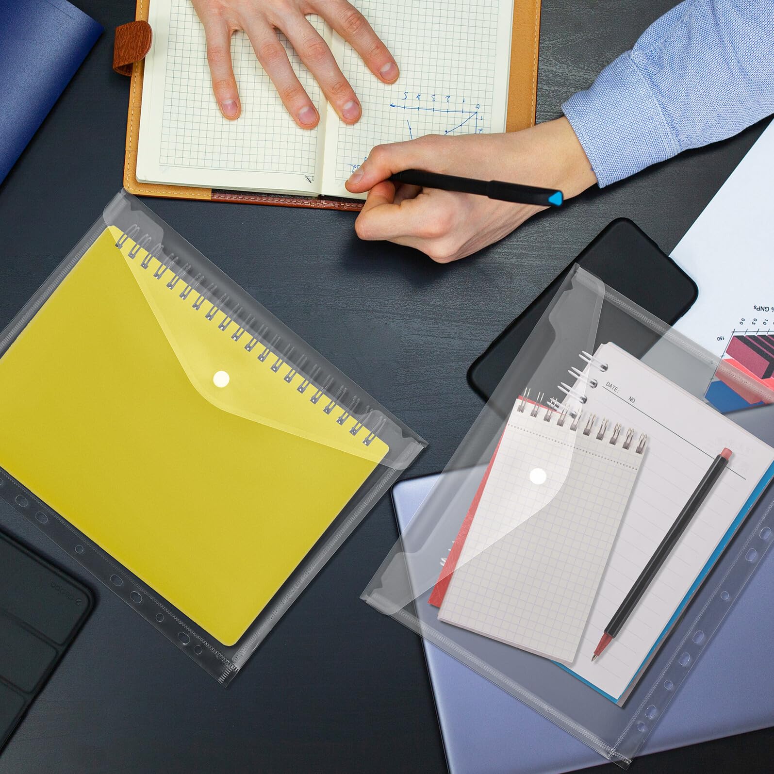 Pochettes pour Classeur A4 20 Pcs en Pp Plastique, 11 Trous