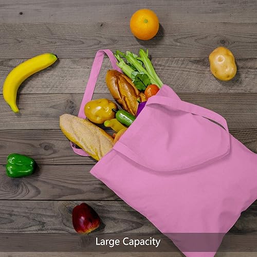 Vista 147 de TOPDesign - Paquete de 5 bolsas de algodón negro de 16 x 15 pulgadas, bolsas de tela ligeras y medianas reutilizables, adecuadas para bricolaje