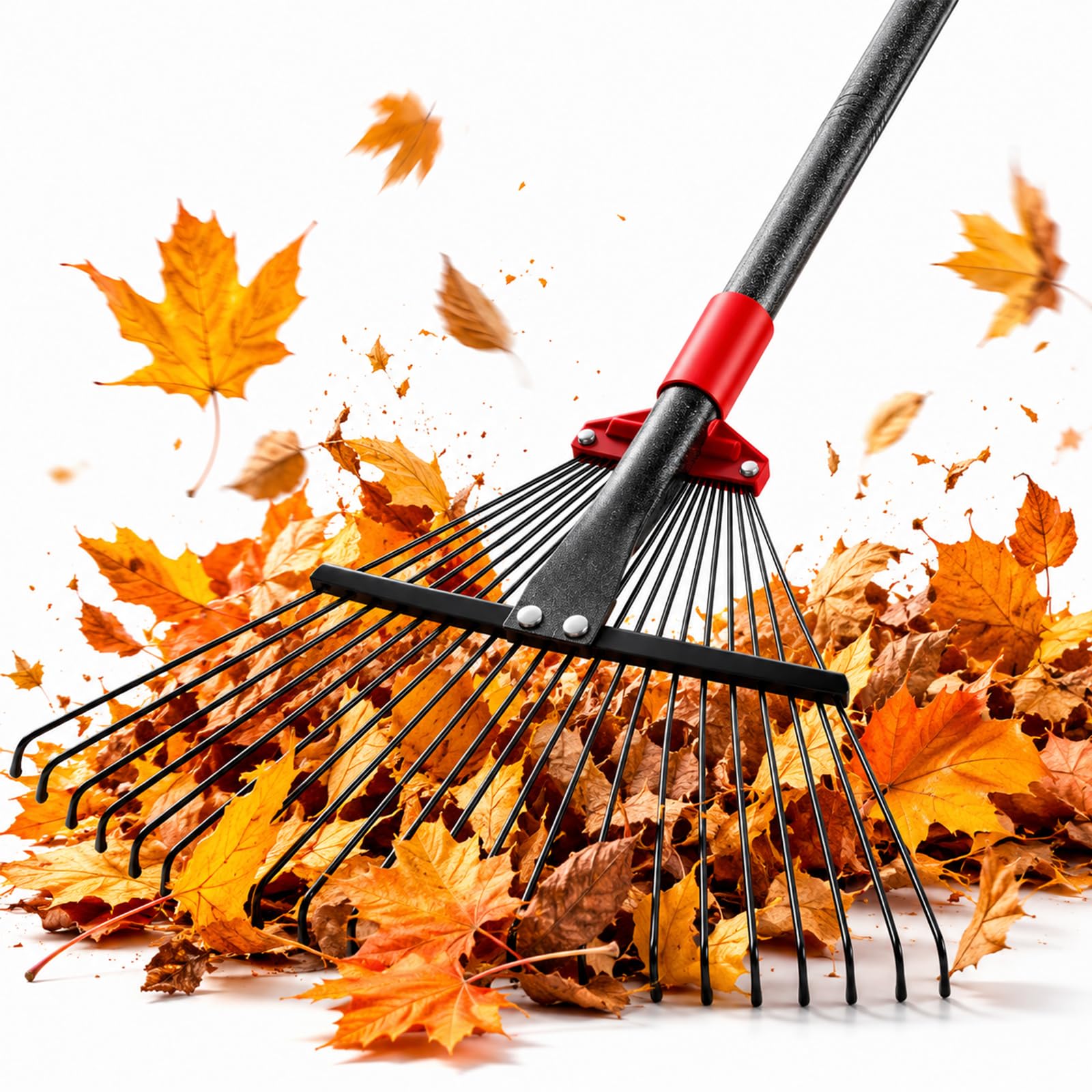 TAILERNRUYE 76Inch Adjustable Metal Leaf Rake