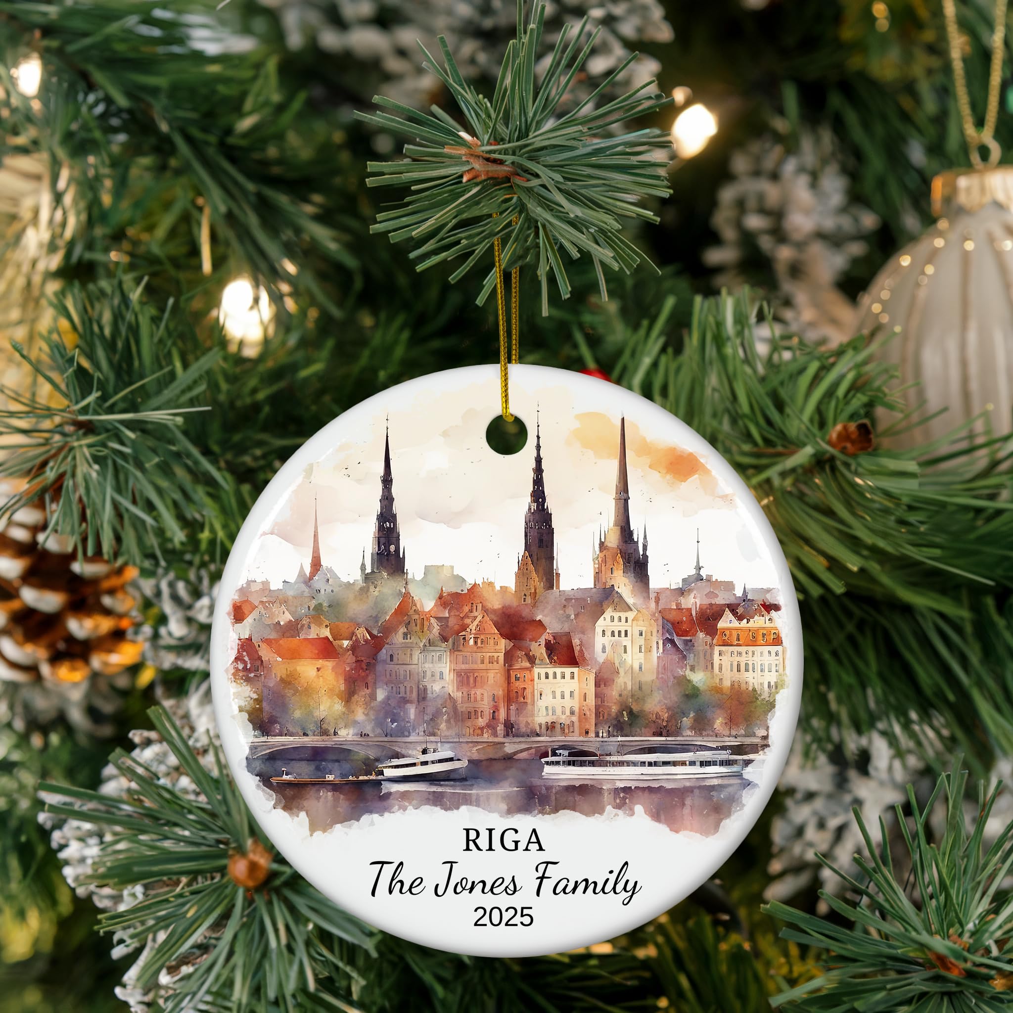 Personalized Riga Christmas Ornament, Riga Travel Souvenir Ornament, Personalized Riga Christmas Ornament, Latvia Keepsake
