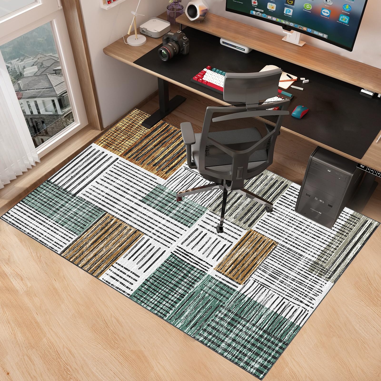 Bureaustoelmat, bureaustoelmat, multifunctionele vloerbeschermingsmat, gamingstoeltapijt, antislip parketvloermat, 140 x 160 cm Bureaustoelmat, bureaustoelmat, multifunctionele vloerbeschermingsmat, gamingstoeltapijt, antislip parketvloermat, 140 x 160 cm