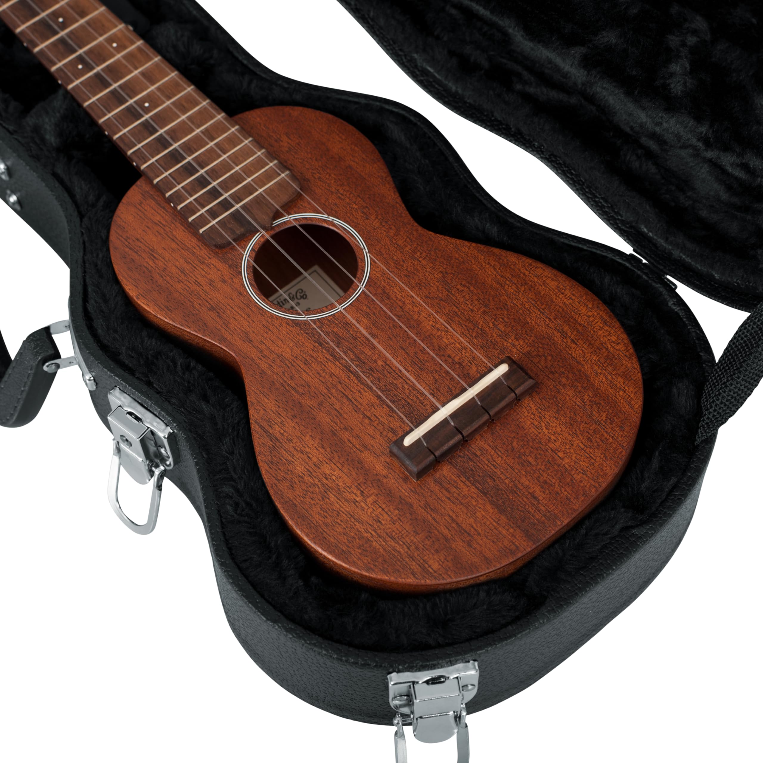 Gator Cases Traditional - Custodia folk rigida in legno per ukulele soprano, GWE-UKE-SOP