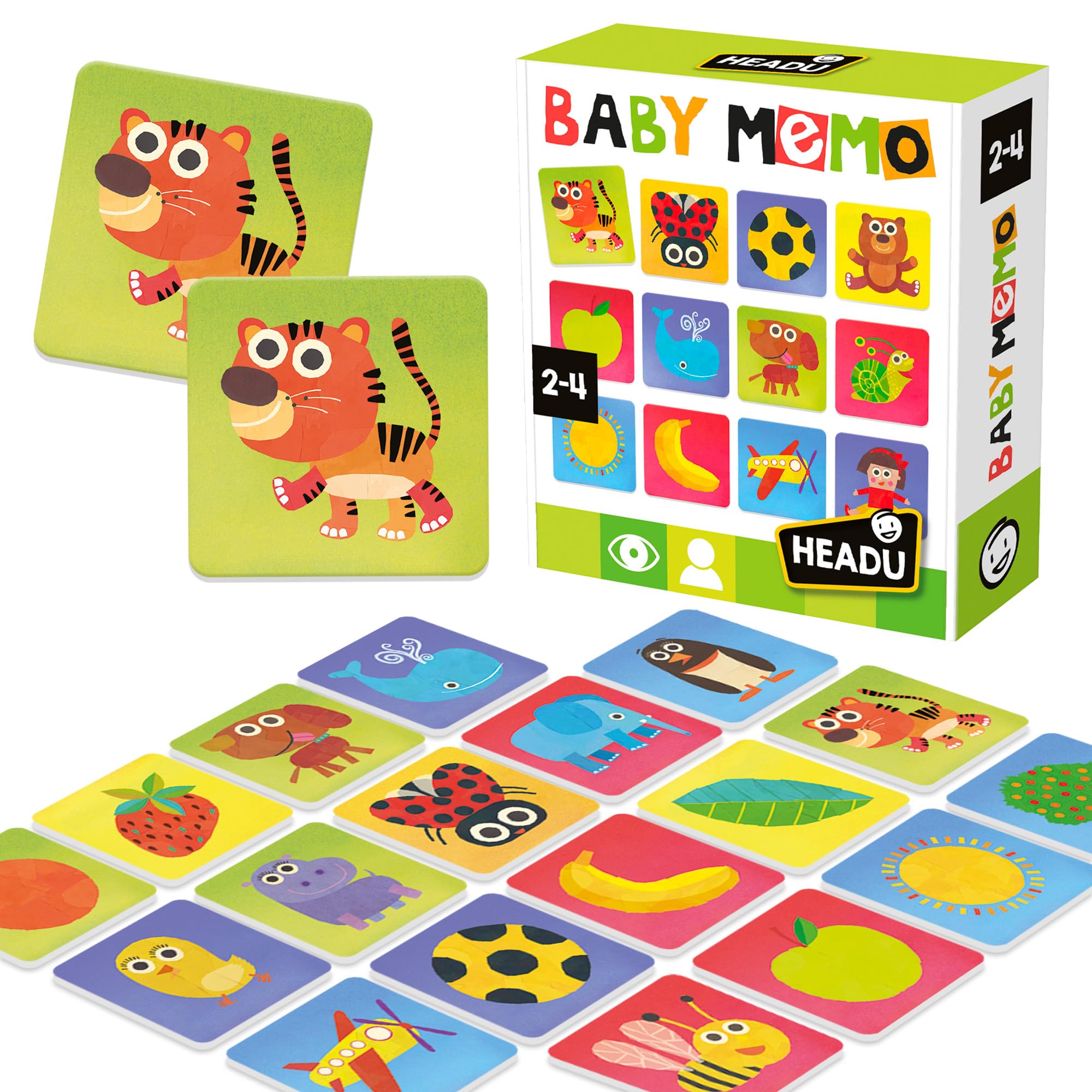 HEADU - Tactile Baby Memo Il Mio Primo Gioco Di Memoria | Gioco Educativo Per Bambini 2-4 Anni, Idea Regalo Compleanno Natale Pasqua, Giochi didattici per Bambini Piccoli, Made In Italy
