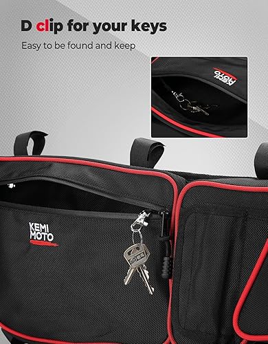 Miniatura 8 de KEMIMOTO Bolsas de puerta X3, compatibles con los modelos Can Am Maverick X3 y MAX 2017-2025, con portavasos y rodilleras extraíbles, bolsas de Rojo