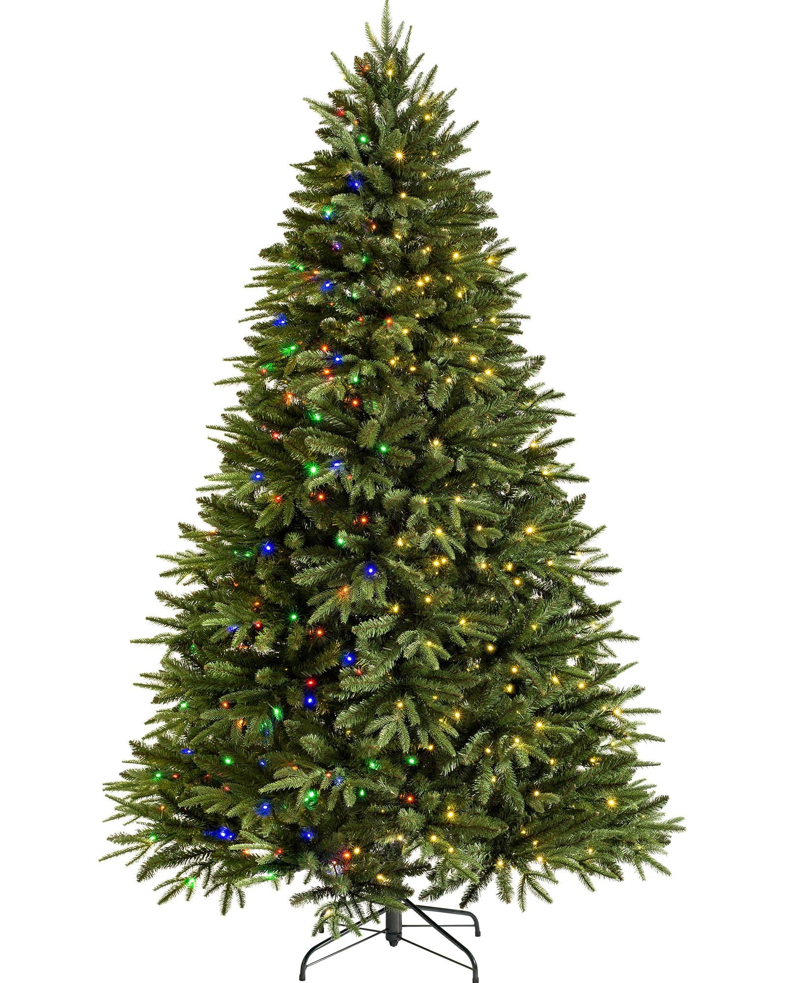 Werchristmas Green Pre-Lit Grand Alaskan Fir Function Christmas Tree With 400 Multi Dual Led Lights, 6 Feet/1.8 M