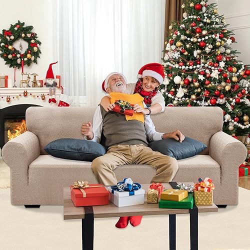 Miniatura 2 de XINEAGE - Fundas para sofás de 3 cojines, fundas para sofá de 1 pieza, con alta elasticidad, suaves y lavables, protector de muebles antideslizante