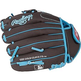 Rawlings | Sure Catch Youth Baseball Glove | Size 10.5 | Mocha/Electric Blue | Right Hand Throw