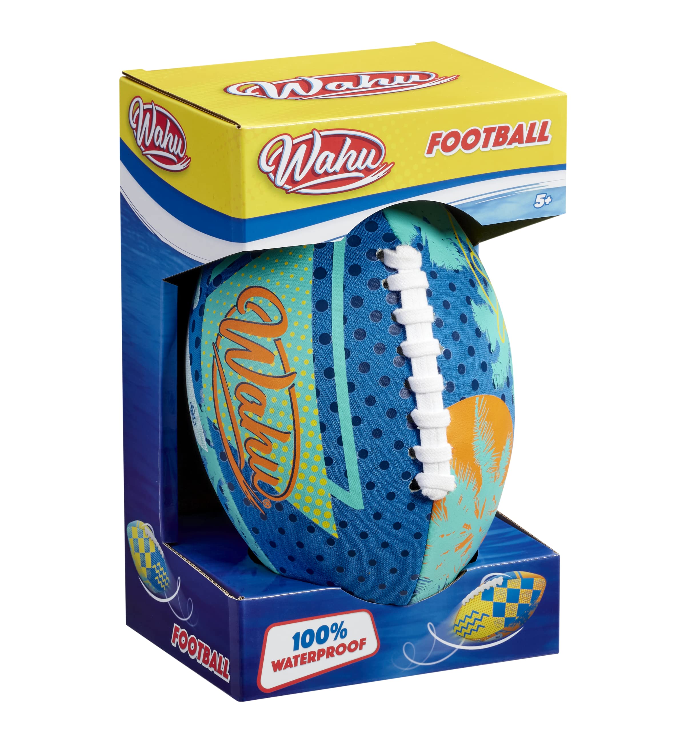 WAHU American Football (22,9 cm) | 100% wasserdichter Allwetter-American Football Ball mit echten Schnürsenkeln | ideales Garten- oder Strandspielzeug | ab 5 Jahren