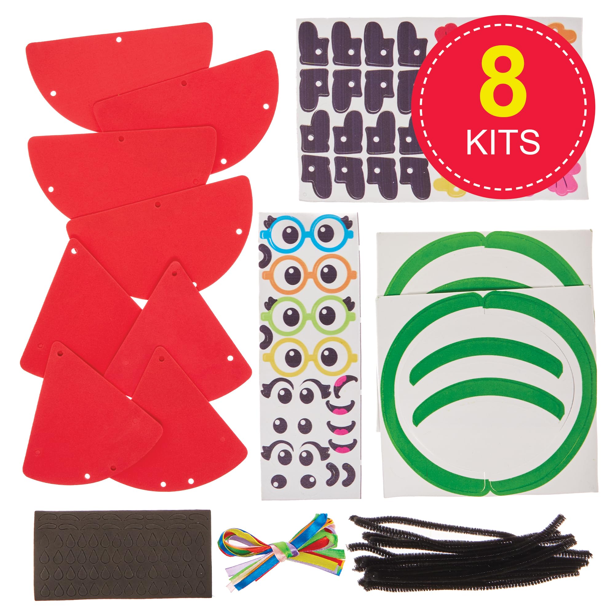 Baker Ross FN169 Watermelon Mix & Match Decoration Kits - Pack of 8, Decoration Craft Kits for Kids, Multicolour, 2.5 centimeters - Image 2