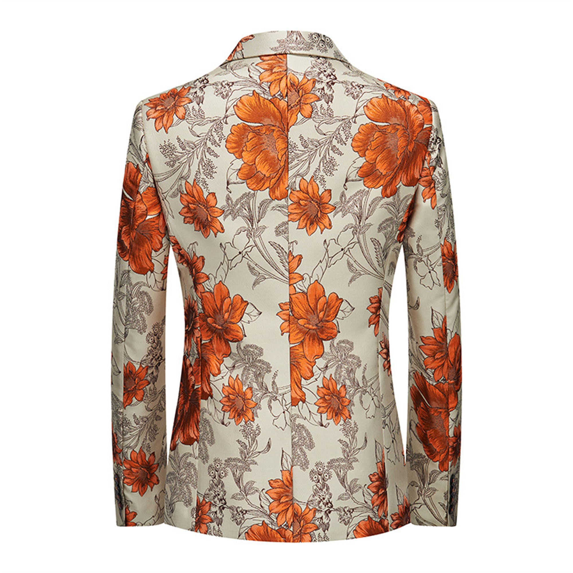 JEShifangjiusu Uomini Set Di Due Abiti Fiori Frantumati Set di Una Capsula Cena Abbottonato Smoking Cappotto E Pantaloni Lusso Stampato Wedding Suit Cappotto
