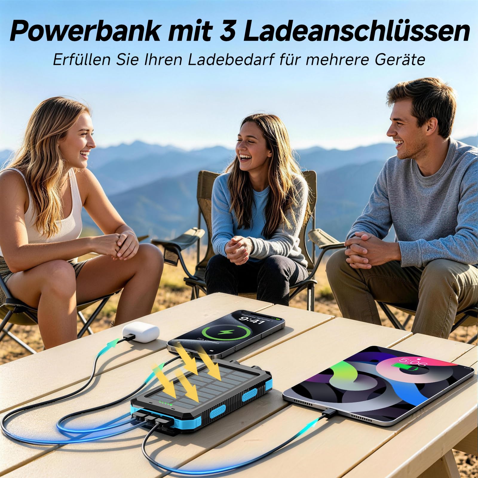 Chargeur solaire 26800 mAh pour extérieur et camping 72