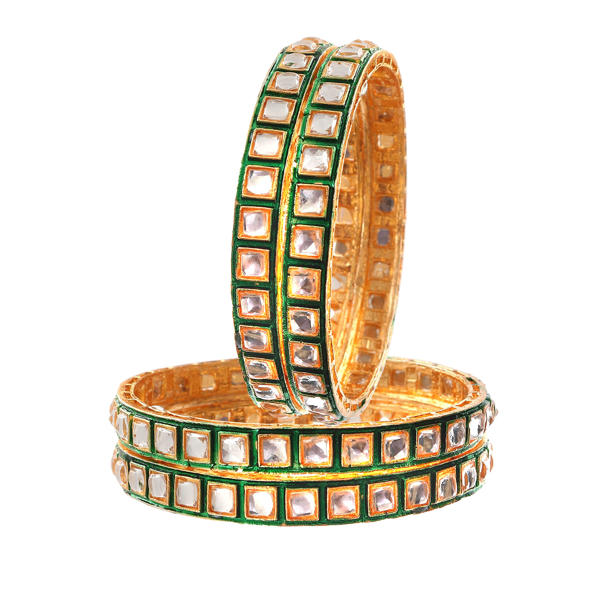 Jewar Mandi Bangles Fashion Jewelry Indian Bollywood Kundan Rhinestone Floral Gold Plated Meena Work Bracelet Jewelry for Women & Girls (2.10) (B0BH51HWX3) Amazon Price History, Amazon Price Tracker