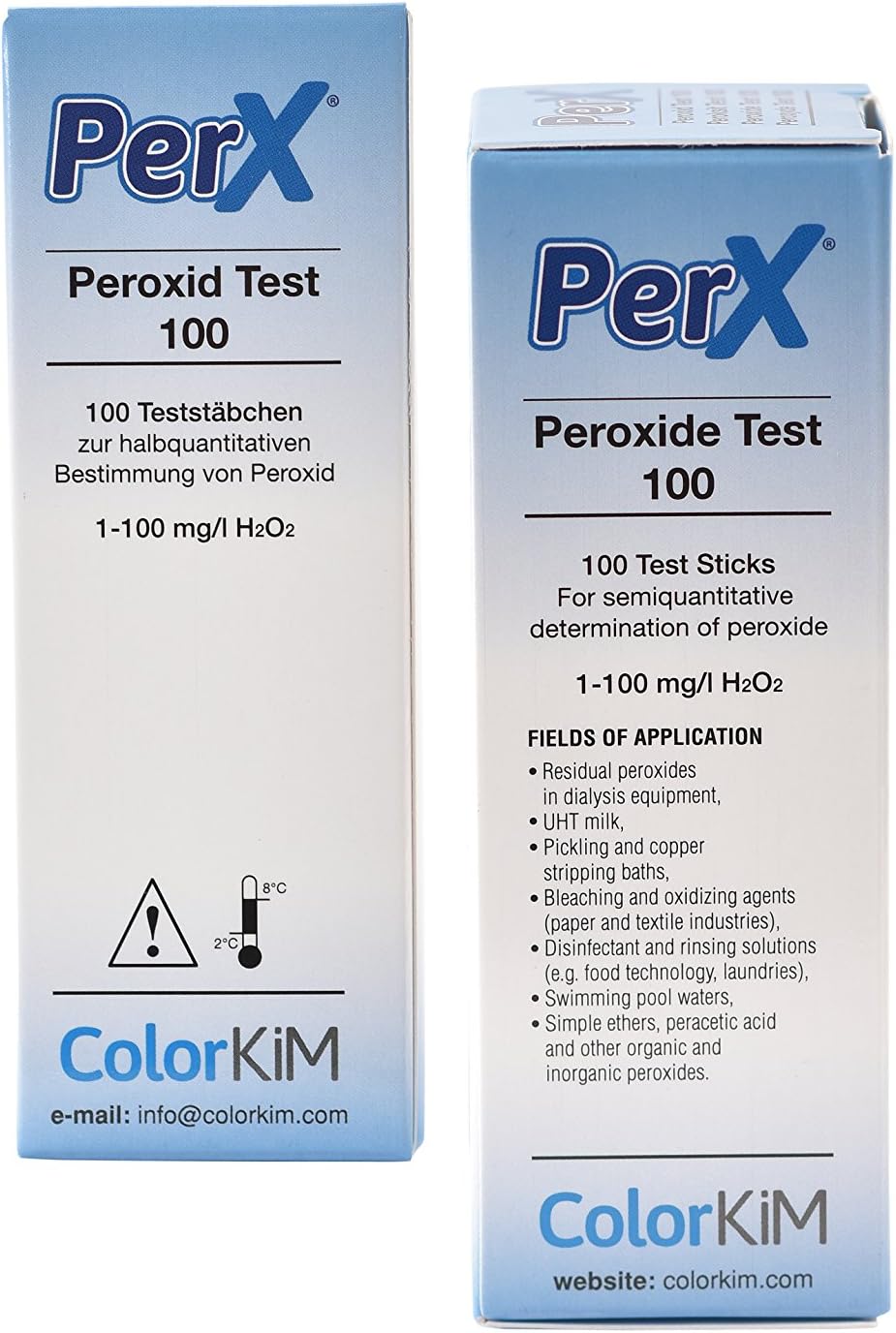 Hydrogen Peroxide Test Strips, Ideal for Accurate Measuring of Peroxide Level, 0-100 PPM Range (100 Test Strips)