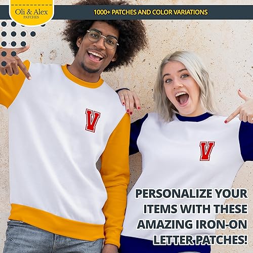 Miniatura 45 de Parches de letras termo-adhesivas de alta calidad – Lindas letras para ropa – Parche universitario para ropa – Letras bordadas de 4 1/2 parches