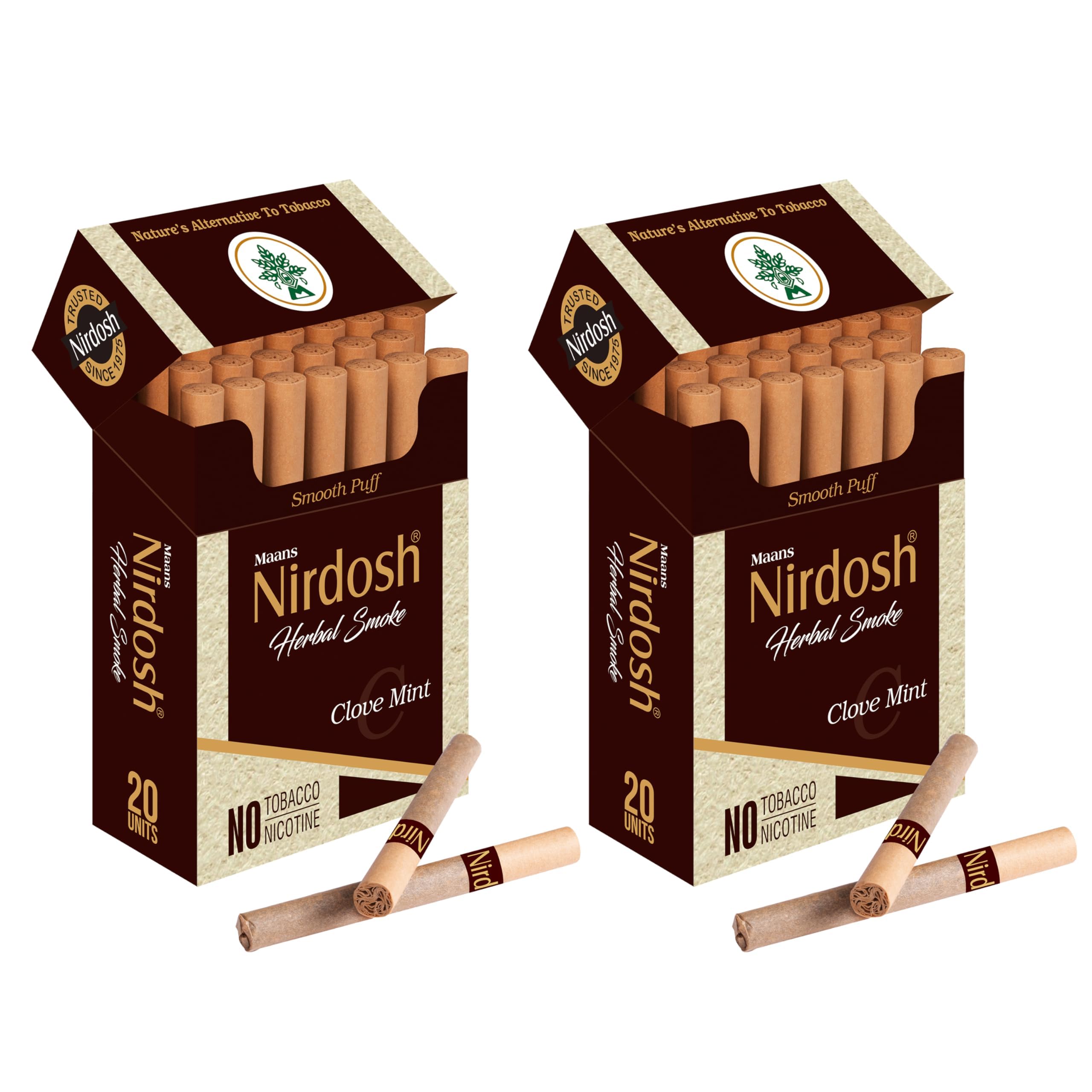 Nirdosh Herbal Clove Mint Blend | 100% Organic Paper Rolls | Tobacco-Free & Nicotine-Free | Made with Natural Ingredients | 40 Sticks (Pack of 2) | Natural Relaxation & Wellness Product-image-15