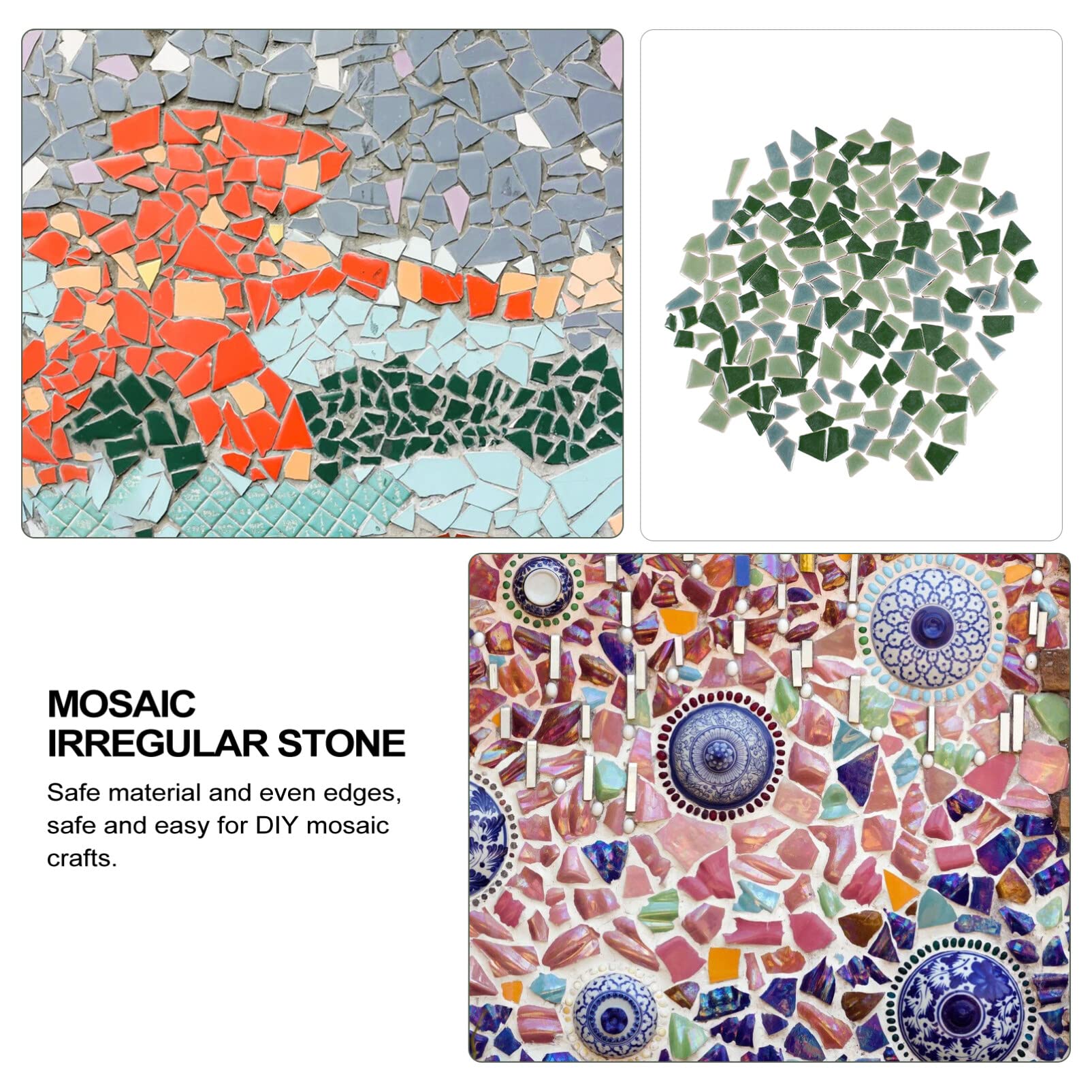 Verde Piastrelle di Mosaico Irregolari 200g in Ceramica per Artigianato
