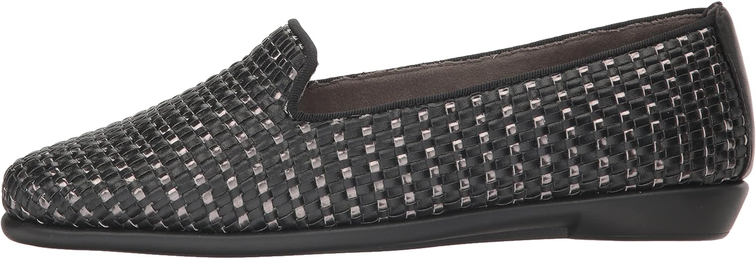 Aerosoles Women's Betunia Slip-On Loafer with Memory Foam Footbed 6.5 Blk Met Combo
