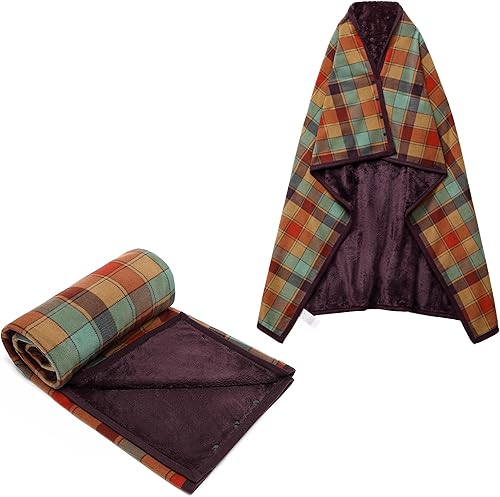 Miniatura 9 de forestfish Manta de Vellón Vestible, Manta de Regazo a Cuadros Poncho Cómodo Tipo Manta con Botones para Cama Sofá Oficina, Negro-Blanco