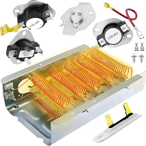 Elemento calefactor NED4655EW1 apto para Amana 279838 W10724237 NED4600YQ1 NED4600YQ0 apto para Whirlpool WED4815EW1 WED4850HW0 WED5300VW0 apto para