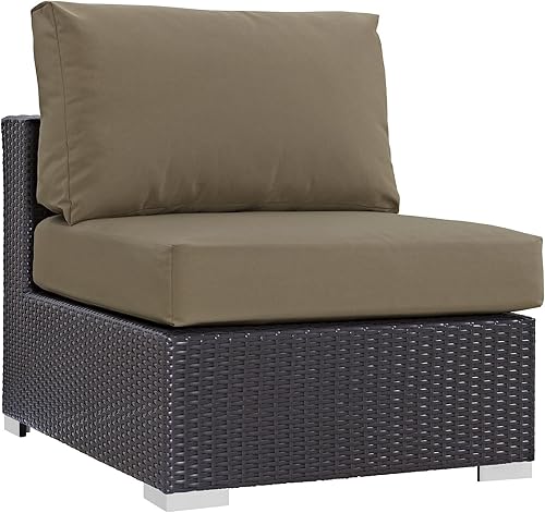 Vista 52 de Modway EEI-1911-EXP-ORA Convene - Muebles otomanos cuadrados de tela para patio, muebles de exterior, color naranja espresso Espresso Naranja